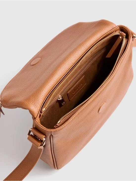 Quince Italian Leather Foldover Crossbody Bag in Cognac PERFECT WITH DUST BAG! - Picture 7 of 7